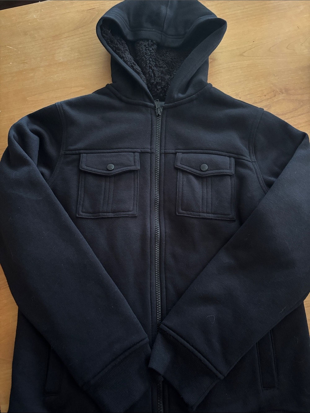Tony Hawk Black Hooded Puffer Jacket with Fleece Lining